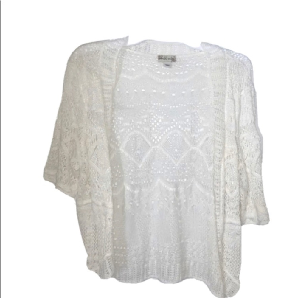 Girls World Unity XL White Cardigan Sweater